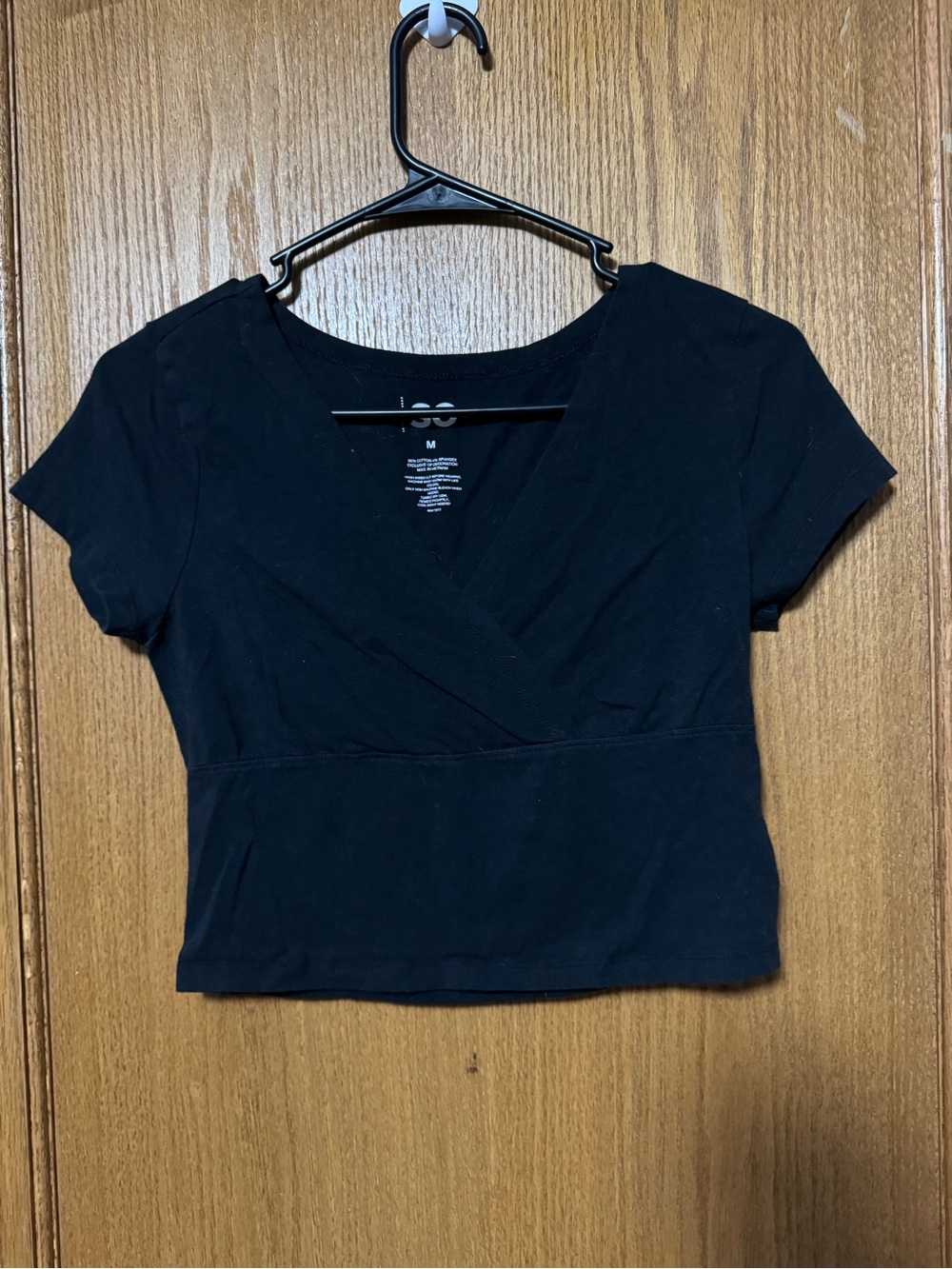 SO Black Wrap-Style Crop Top